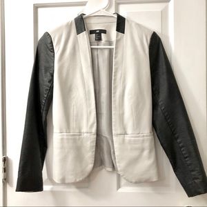 H&M Blacker Leather Sleeve Blazer